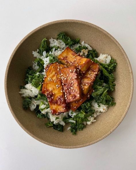 Crispy Teriyaki Tofu, Teriyaki Tofu, Takeout Food, Vegetarian Recipe, Healthy Food Motivation, Healthy Lifestyle Food, Tofu Recipes, White Rice, Clean Recipes