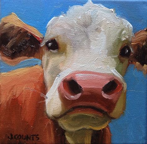 Canvas For Beginners, A Cow, Painting Ideas, Cow, Canvas Painting, Paint, Canvas, Art