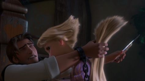 What a man! but did he have to cut it so short? Tangled Movie, Tangled 2010, Rapunzel And Eugene, Movie Plot, Disney Wiki, Rapunzel Hair, Flynn Rider, I Saw The Light, Cut Her Hair