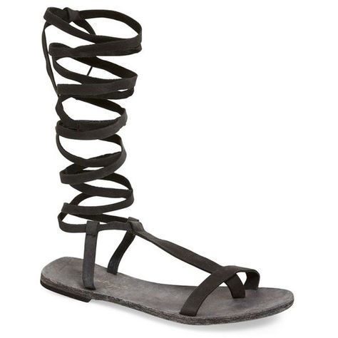 Free People 'Dahlia' Tall Gladiator Sandal ($68) ❤ liked on Polyvore featuring shoes, sandals, washed black leather, leather lace up sandals, gladiator sandals, greek leather sandals, leather gladiator sandals and black leather shoes Tall Gladiator Sandals, Free People Sandals, Lace Up Gladiator Sandals, Tie Up Sandals, Diesel Punk, Office Shoes Women, Leather Strap Sandals, Womens Gladiator Sandals, Black Strappy Sandals