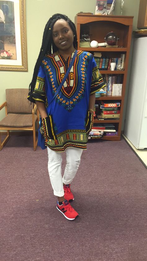 Blue Dashiki && Sneakers❗️💦💦 Ankara Dress Styles, African Dashiki, African Inspired Fashion, Ankara Dress, African Style, Inspired Fashion, African Inspired, Dress Styles, African Print