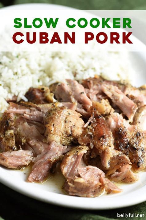 Slow Cooker Cuban Pork, Cuban Pork, Dinner Leftovers, Slow Cooked Meals, Shredded Pork, Crockpot Dishes, Cuban Recipes, Pork Dishes, Slow Cooked