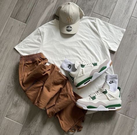 Jordan 4 Sb Pine Green Outfit, Jordan 4 Pine Green Outfit, Jordan Retro 4 Outfits, Outfits With Air Jordans, Pine Green Outfit, Jordan 4 Outfit Men, Sb Outfits, Jordan 4 Pine Green, Bf Outfits