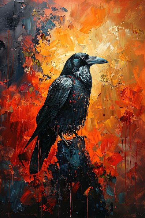 Black Crow Painting Art Print Witchy Art Painting Perfect for Victorian Art Home Wall Decor 3 - Etsy Turkey Witchy Oil Painting, Crow Painting Acrylic, Witchy Art Painting, Witchy Painting Ideas, Witchy Painting, Round Paintings, Acrylic Birds, Raven Painting, Witchy Fall