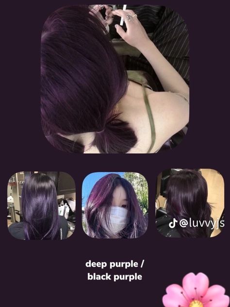 Grape Violet Hair Color, Short Purple Hair With Bangs, Maroon Purple Hair, Grape Purple Hair, No Bleach Hair Dye For Dark Hair, Hair Colora, Violet Hair Color, Deep Purple Hair, Fantastic Hairstyles