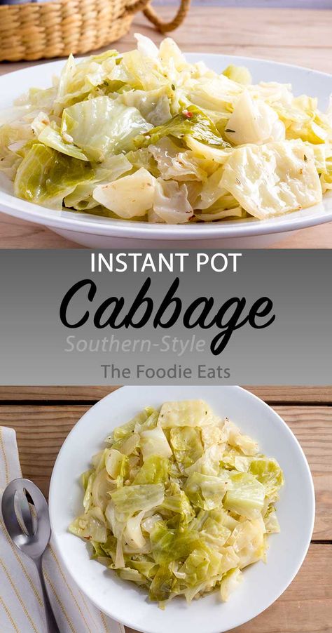 One Pot Cabbage, Pressure Cooker Cabbage Recipes, Cabbage In The Instant Pot, Instant Pot Recipes Cabbage, Insta Pot Cabbage, Cabbage Instant Pot, Instant Pot Cabbage Recipes, Instant Pot Cabbage, Instant Pot Veggies