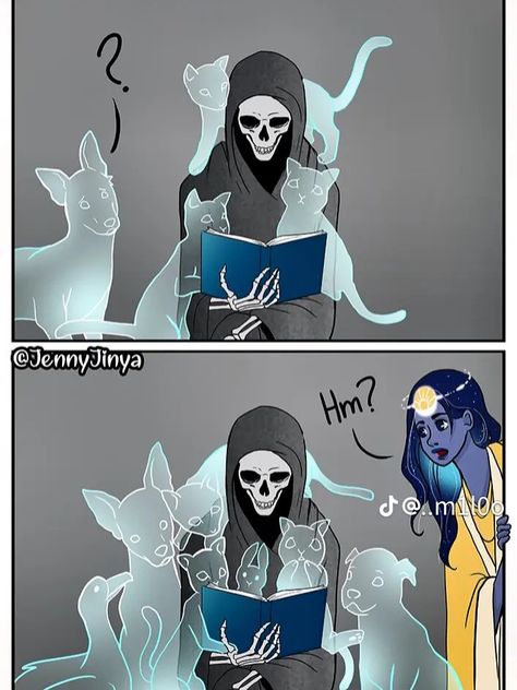 Don't want this just want something with the grim reaper Jenny Jinya Comics, Loving Reaper, Jenny Jinya, Happy Comics, Reaper Drawing, Witty Comics, Stories That Will Make You Cry, Life Comics, The Grim Reaper