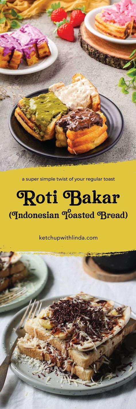 A super simple twist of your regular toast, roti bakar (Indonesian toasted bread) will satisfy any sweet tooth’s craving. Roti Bakar, Toasted Bread, Dinner For Two, Super Simple, Ketchup, Camembert Cheese, Super Easy, Sweet Tooth, Toast