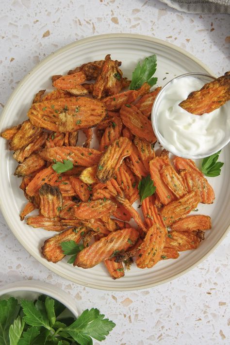 Air Fryer Carrot Chips Air Fryer Carrot Chips, Foods That Contain Protein, Carrot Chips, Eat More Veggies, Protein Food, More Veggies, Cooked Carrots, Easy Air Fryer, Chops Recipe