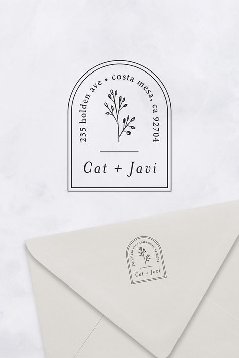 Elegant Arch Custom Return Address Stamp Return Address Stamp Wedding, Diy Postcard, Custom Return Address Stamp, Year Book, Return Address Stamp, Letterpress Wedding, Letterpress Wedding Invitations, Seal Design, Address Stamp