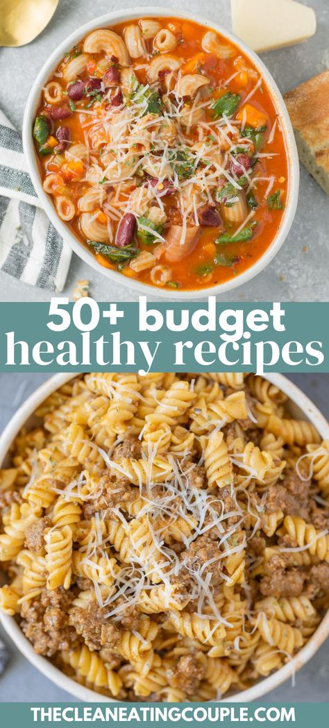 These are the best Budget Healthy Meals. From cheap healthy dinner ideas to budget breakfasts, browse all the best cheap, easy, healthy meals! There are meals for two, cheap meal prep recipes and so much more! Cheap Healthy Dinner Ideas, Budget Healthy Meals, Cheap Easy Healthy Meals, Cheap Healthy Dinners, Breakfast On A Budget, Cheap Meal Prep, Easy Healthy Meals, Healthy Budget, Healthy Dinner Ideas