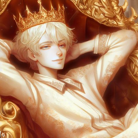 Prince Anime Pfp, Blonde Anime Boy Pfp, Prince Oc Male, Blonde Boy Pfp, Prince Oc Art, Prince Character Art, Blond Prince, Blonde Boy Art, Prince Fantasy Art