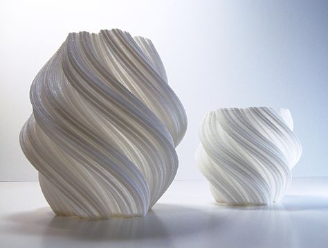 Spiral Vase, Wave Vase, Interesting Vase Shapes, Curvy Vase Ceramic, Intimate Lighting, Artisan Vase White, 3d Printed Objects, Elegant Lighting, Minimalist Aesthetic