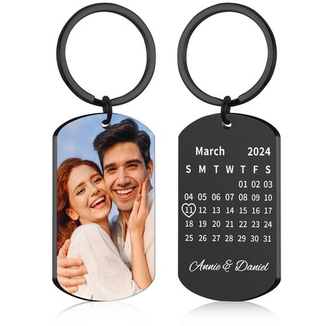 PRICES MAY VARY. PERSONALIZED GIFTS FOR BOYFRIEND GIRLFRIEND: Are you looking for a valentine's day gift for boyfriend girlfriend ? You just need to click "Customize Now" upload your favorite picture, input calenday year month day you want to customize. You will get an unique calendar keychain for yourself or your loved ones. Photo keychains is a great personalized gifts for women men boyfriend girlfriend husband wife mom dad which let them carry your love everywhere they go. CUSTOM COUPLE KEYCH 1 Year Gift For Girlfriend, 1 Year Of Dating Gifts For Him, 6 Months Dating Gifts, Cute Anniversary Gifts For Her, Girlfriend Gift Ideas From Boyfriend, 1 Year Anniversary For Girlfriend, 1 Year Anniversary Gift Ideas For Her, Bf Bday Gifts, 1 Year Anniversary Gift Ideas For Him Boyfriends