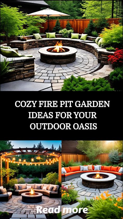 "Cozy Fire Pit Garden Ideas for Your Outdoor Oasis" invites you to create the ultimate outdoor retreat with inviting fire pit designs. Explore stylish and functional ideas for integrating a fire pit into your garden, from rustic stone surrounds and modern geometric shapes to cozy seating areas and ambient lighting. This guide will help you design a warm, welcoming space perfect for relaxing evenings and intimate gatherings under the stars. Nice Fire Pit Areas, Cozy Outdoor Seating Fire Pits, Fire Pit Area Ideas Backyard, Outdoor Firepit Sitting Area Ideas, Fire Pit In Grass Area, Sunken Seating Area Garden Fire Pit, Backyard Fire Pit Ideas Lounge Areas, Fire Pit Garden Ideas, Backyard Amphitheater Fire Pits