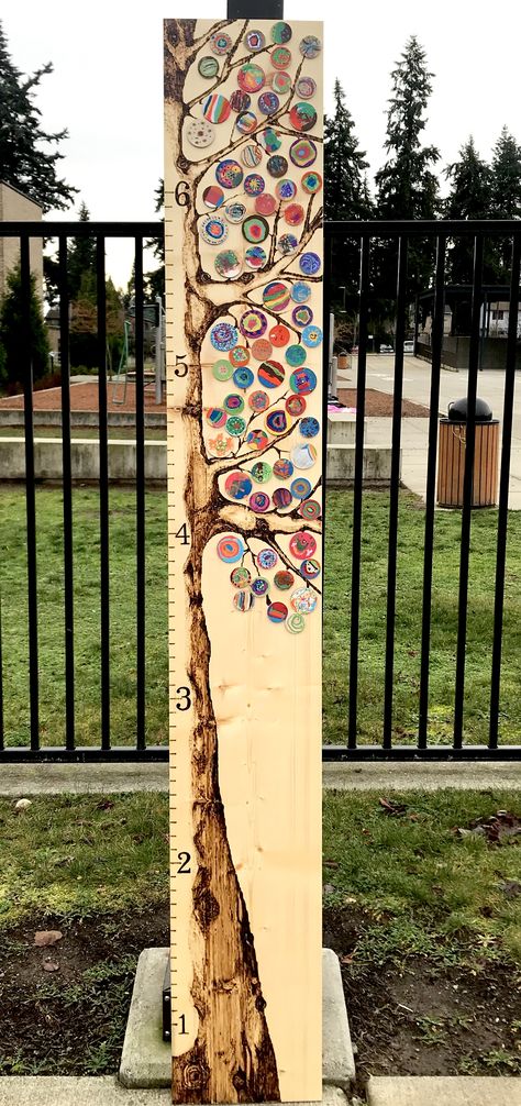 Tree Growth Chart, Wooden Growth Chart, Art Mom, Tree Growth, Auction Projects, Wood Burning Tool, Burning Love, Mom Art, Craft Night