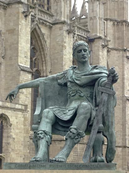 'Statue of Constantine the Great at York, England, Where He was Proclaimed Roman Emperor in 306' Photographic Print | Art.com Wind Pictures, Emperor Constantine, Imperiul Roman, Constantine The Great, Greek City, York England, Eastern Roman, York Minster, The Roman Empire