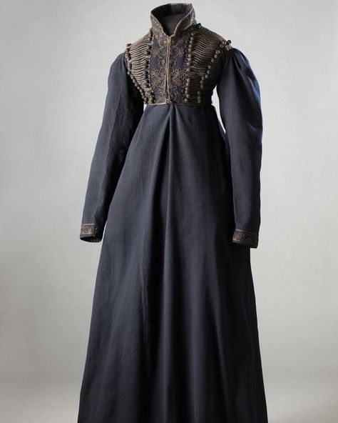 Military-style frogging; 1820-1829 Regency Costume, 1820s Fashion, Regency Clothing, Riding Habit, Period Fashion, 19th Century Clothing, Regency Era Fashion, Historical Clothes, Regency Dress