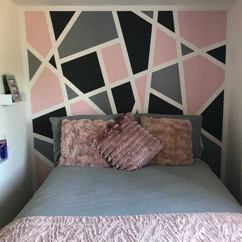 Accent Paint, Walls Color, Best Bedroom Paint Colors, Geometric Wall Paint, Wall Paint Patterns, Wall Color Combination, Paint Bedroom, Accent Wall Ideas, Girl Bedroom Walls