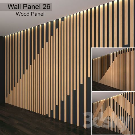 Wall Panel 26 Wooden Wall Design, Wooden Wardrobe Design, Wood Wall Design, Feature Wall Design, Wood Slat Wall, Wood Wall Art Diy, Wooden Wall Panels, Wall Decor Design, Interior Wall Design