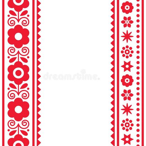 Polish Patterns Traditional, Polish Restaurant, Polish Embroidery, Decoration With Flowers, Leaves Embroidery, Spring Illustration, Red Polish, Spring Decoration, Black Card