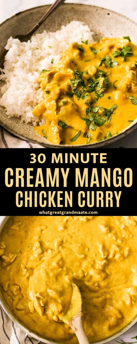 Mango Chicken Curry, Whole30 Meals, Mango Curry, Mango Chicken, Paleo Main Dishes, Delicious Paleo Recipes, Chicken Curry Recipe, Recipe For Breakfast, Curry Recipes Indian