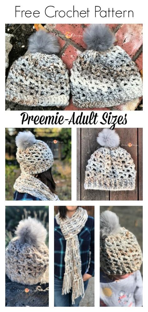 Free Crochet Hat Pattern in super bulky yarn so it works up in a flash! free hat pattern, free crochet pattern, bottom up hat pattern, pom pom hat, crochet hat pattern free, easy crochet hat pattern, beginner friendly hat, fast hat crochet pattern. #freecrochetpattern, #crochethatpattern, #hatcrochetpattern, #freehatpattern Construction Crochet, Crochet V Stitch, Bulky Yarn Patterns, Yarn Pom Poms, V Stitch Crochet, Easy Crochet Hat Patterns, Stitch Hat, Easy Crochet Hat, Crocheting Projects