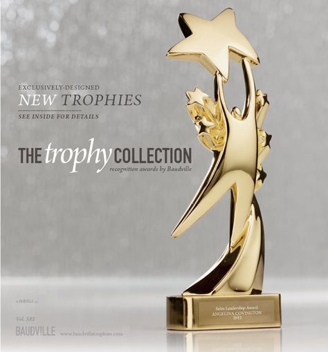 Shop Baudville's Trophy Collection Star Trophy Design, Award Design Trophy, Ideas For Events, Best Thank You Message, Trophy Shop, Award Poster, Trophy Collection, Star Trophy, Award Design