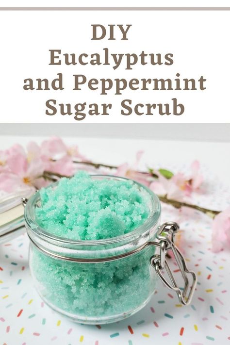 Sweet Tea Sugar Scrub, Eucalyptus Sugar Scrub Diy, Eucalyptus Scrub Diy, Body Scrubs Homemade, Coconut Sugar Scrub Recipe, Homemade Scents, Sugar Scrub Diy Peppermint, Peppermint Scrub, Peppermint Sugar Scrub