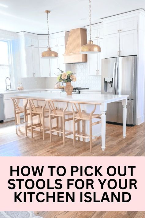 Wondering how to choose the best kitchen stool? Here are tips for choosing! Plus all my favorite chairs! Woven Bar Stools, Island Stools, Rattan Bar Stools, Kitchen Stool, Wood Counter Stools, Stools For Kitchen Island, Wood Bar Stools, Wood Counter, Counter Height Bar Stools