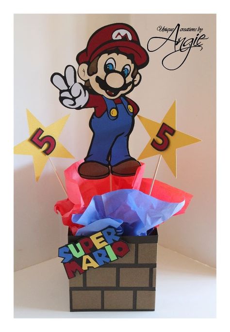 Mario bros. centerpieces  https://www.etsy.com/shop/Angieuniquecreations Mario Bros Centerpieces, Luigi Party, Mario Brothers Birthday Party, Mario Bros Birthday Party Ideas, Mario Birthday Cake, Nintendo Party, Super Mario Bros Birthday Party, Super Mario Bros Party, Mario Bros Birthday