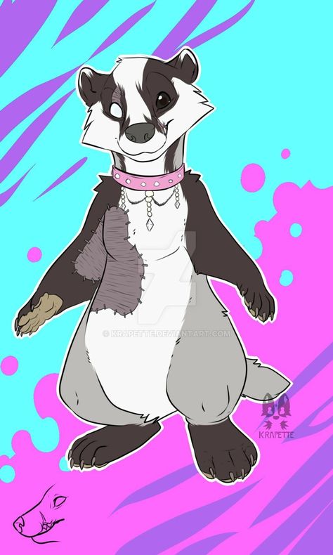 ArtStation - Neuvile-sur-Ain the badger [CHARACTER DESIGN] Badger Fursona, Badger Character Design, European Badger, Laying On The Floor, A Real Friend, Fnaf Oc, Feminine Jewelry, Honey Badger, Badger