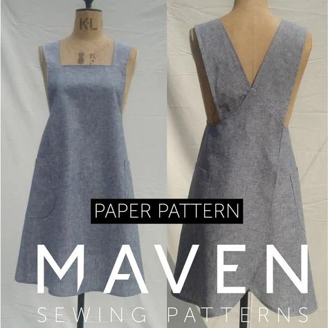 11 of the best Pinafore Dress sewing patterns - Gathered Diy Pinafore Dress, Diy Pinafore, Apron Dress Pattern, Pinafore Sewing Pattern, Pinafore Dress Pattern, Japanese Style Apron, Pinafore Pattern, Apron Sewing, Japanese Apron