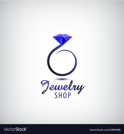 Ring Logo Design, Crystal Wedding Ring, Page Logo, Ring With Blue Stone, Small Business Jewelry, Ring Vector, Jewellery Logo, Business Jewelry, Ring Logo