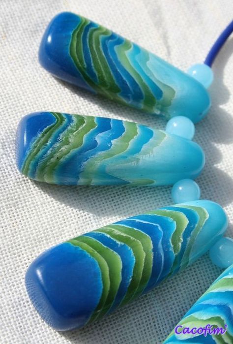 Translucent Polymer Clay, Polymer Beads, Polymer Clay Canes, Polymer Clay Diy, Polymer Crafts, Polymer Clay Necklace, Polymer Clay Pendant, Fimo Clay, Clay Design