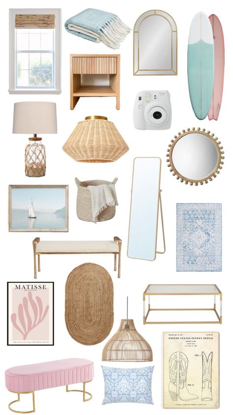 Surf Room Decor, Coastal Room Decor, Ocean Room Decor, Summer Room Decor, Beachy Room Decor, Beach Room Decor, Cool Room Designs, White Room Decor, Summer Midi Dress