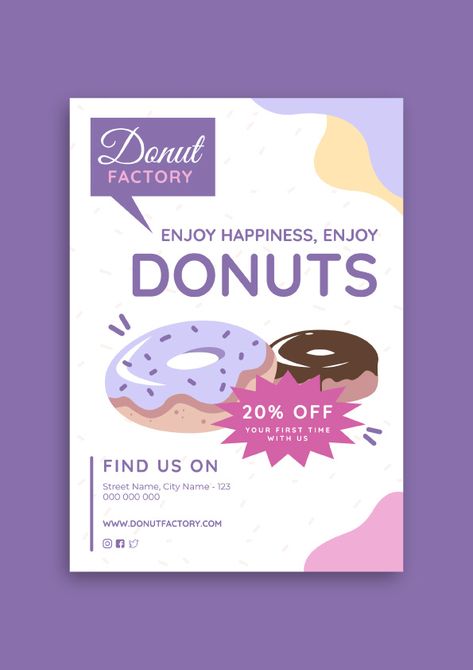 Donut Poster Ideas, Product Flyer Design Layout, Poster Donat, Baking Poster, Peta Pikiran, Posters Ideas, Holiday Homework, Flyer Design Layout, Photoshop Design Ideas