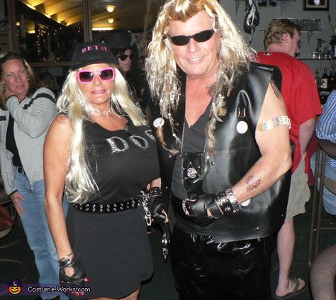 Dog the Bounty Hunter and Beth - 2013 Halloween Costume Contest via @costumeworks Beth Chapman Costume, Dog And Beth Halloween Costumes, Beth Outfit, Doe And Hunter Couple Costume, Bounty Hunter Outfit, Couple Halloween Costumes Doe And Hunter, Dog The Bounty Hunter And Beth Costume, Bounty Hunter Costume, Vegas Halloween