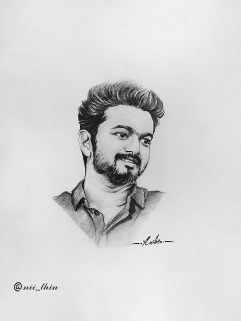 Vijay Drawing, Pencil Shading Techniques, Simple Face Drawing, Tattoo Homme, Butterfly Tattoo Stencil, Celebrity Art Drawings, Actor Vijay, Lotus Flower Painting, Sketch Images