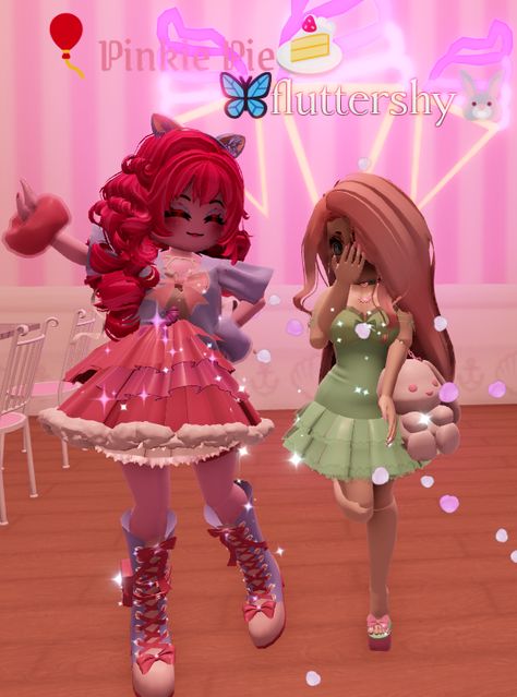 Pinkie Pie Fluttershy, Roblox Avatar Ideas, Royal High Outfits Ideas Cheap, Anime Decals, Island Outfit, Island Theme, Up Theme, Royal Clothing, Aesthetic Roblox Royale High Outfits