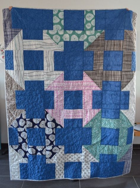 Modern Churn Dash: A Quick How-To – Shark's Dinner Churn Dash Quilt Ideas, Churn Dash Quilt, Monkey Wrench, Block Quilts, Shoo Fly, Quilt Modernen, Plaid Quilt, Sampler Quilts, Cute Quilts