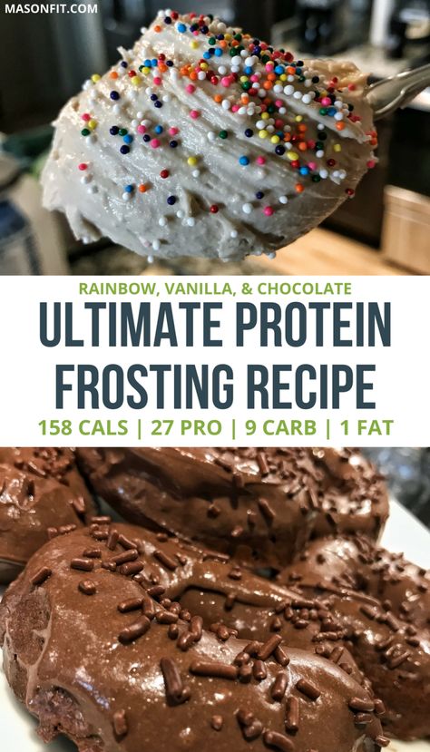 Protein Frosting, 30 Grams Of Protein, Protein Baking, Healthy Protein Snacks, Protein Treats, Protein Powder Recipes, Protein Desserts, Powder Recipe, Frosting Recipe