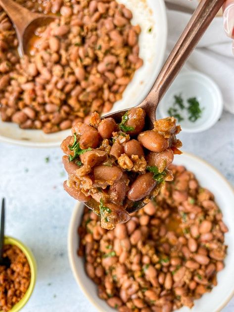 When you're looking for a way to spicy up your next barbecue, or you want a chili-adjacent dish to serve up on a cold night, this spicy pinto beans recipe is guaranteed to hit the spot. #spicy #pinto #beans #pintobeans Texas Pinto Beans Recipe, Spicy Pinto Beans, Pinto Beans Recipe, Pinto Bean Recipes, Pinto Bean, How To Soak Beans, Ancho Chili, Beans Recipe, Best Side Dishes