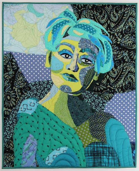 Textiles Portraits, Textile Applique, Textile Portraits, Face Quilts, Fabric Faces, Fabric Portraits, Collage Faces, Whimsical Portraits, Portrait Quilts