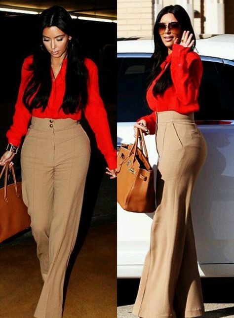 Outfit Pantalon Rojo, Red Pants Outfit, Pants Outfit Work, Cute Professional Outfits, Fashionable Work Outfit, Monochromatic Fashion, Beige Outfit, Office Outfits Women, Target Clothes