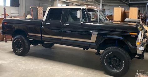 For sale 1976 F350 Crew Cab. 7.3 automatic powerstroke. Superduty f350 . Leather interior. No rust ever. All original ford steel. Painted inside and out tuxedo black. Body and paint are beautiful. Runs and dives great. Everything is reconditioned new or low mile. Location: Southern CA... 1979 Ford Truck Interior, Obs Ford 7.3, Dentside Ford, Ford Truck Models, Ford Crew Cab, Ford Trucks For Sale, 79 Ford Truck, Old Ford Truck, Truck Accessories Ford