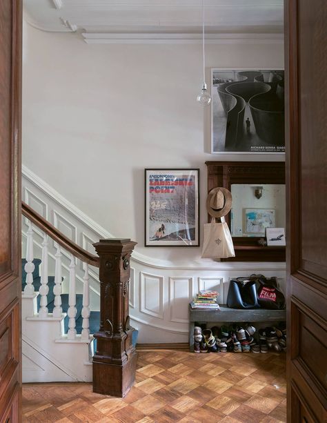 Farrow and Ball paint colours in real homes | House & Garden Farrow And Ball Living Room, Breakfast Room Green, Pavilion Grey, White Stairs, Cotswolds Cottage, Paint Charts, Hague Blue, White Hall, Richard Serra