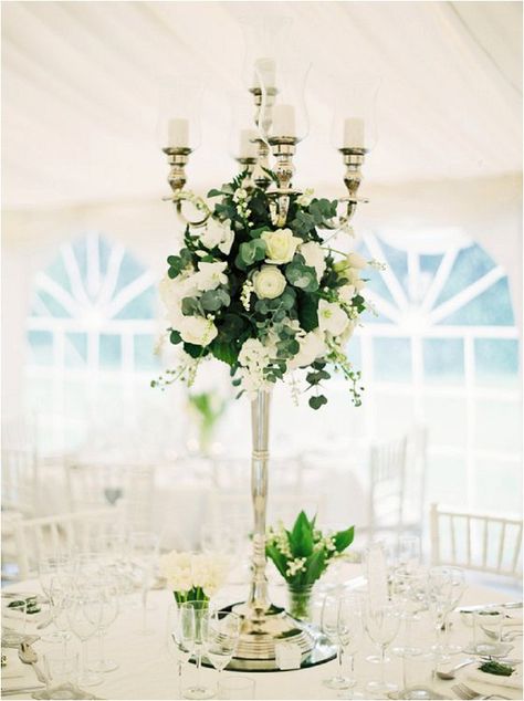 white wedding flowers as tablecentres Prom Dance Ideas, French Chateau Weddings, 25 Anniversary, French Chateau Wedding, South West France, Flower Displays, Candelabra Centerpiece, West France, Wedding Backyard Reception