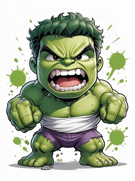 Hulk Tattoo Ideas For Women, Hulk Cute, Hulk Png, Hulk Tattoo, Hulk Artwork, Baby Marvel, Boy Clipart, Cartoon Character Tattoos, The Incredible Hulk