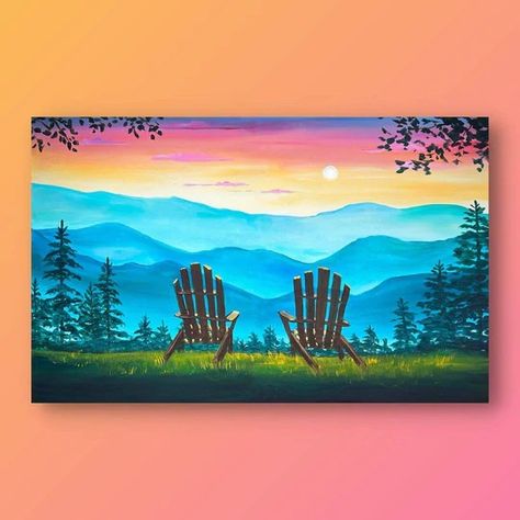 Whether you’re looking to recreate classics like “Starry Night” or more modern pieces like “The One,” our painting kits have you covered! Painting Distant Mountains, Landscape Painting Ideas Acrylic, Canvas Painting Ideas Mountains, Dad Painting Ideas, Summer Acrylic Painting Ideas, Date Night Painting, Painting With Poster Colour, Things Painting, Date Night At Home